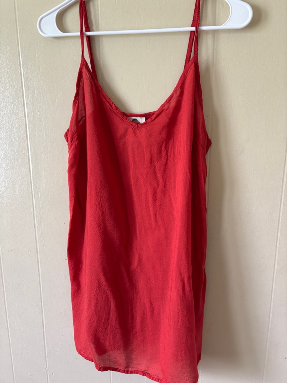 Dark Orange light weight long tank. Size small oversized